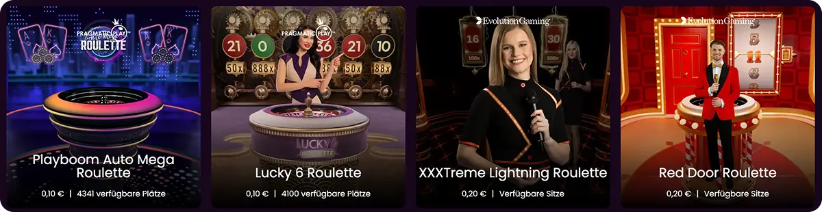 Boom Casino Spiele mit Live Dealern
