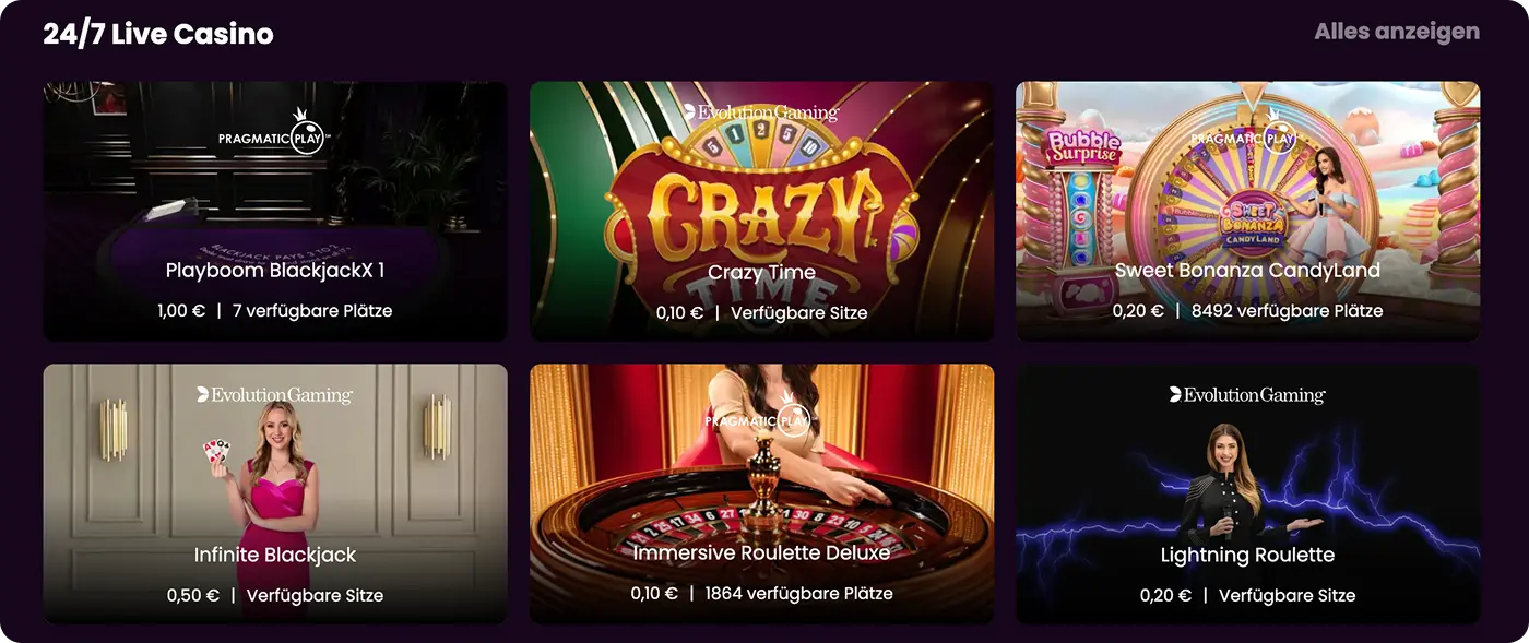 Boom online Casino live spiele